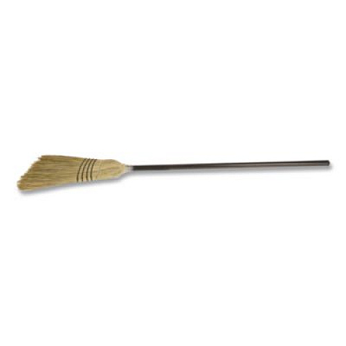 Quickie Bulldozer Heavy-Duty Outdoor Broom, Natural-Fiber Bristles, 54" Overall Length, Black/Natural (9316)