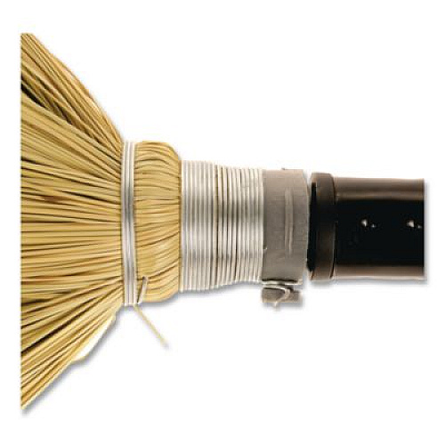 Quickie Bulldozer Heavy-Duty Outdoor Broom, Natural-Fiber Bristles, 54" Overall Length, Black/Natural (9316)