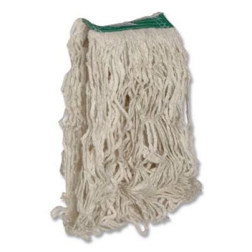 Rubbermaid Commercial Super Stitch Cotton Looped End Wet Mop Head, 20 oz Capacity, Medium, White, 1" White Headband (11206WH00)