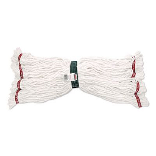 Rubbermaid Commercial Web Foot Shrinkless Wet Mop Head, 20 oz, 5" Headband, White (A25206WHI)