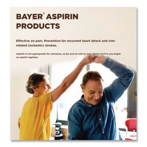 Bayer Genuine Buffered Aspirin (NSAID) Tablet, 2 Tablets/Packet, 30 Packetss/Box (64268)