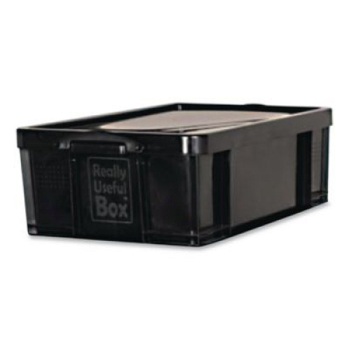 Really Useful Box 9.51 Qt. Latch Lid Storage Tote, 15.55" x 10.04" x 6.1", Solid Black (9BKPK4)