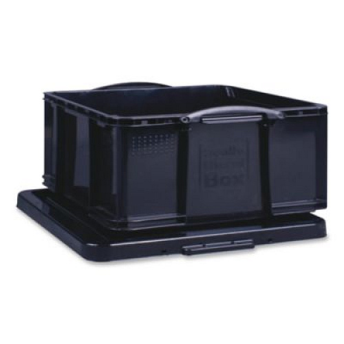 Really Useful Box 9.51 Qt. Latch Lid Storage Tote, 15.55" x 10.04" x 6.1", Solid Black (9BKPK4)
