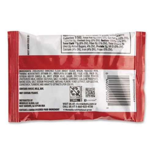 Nabisco Ritz Bits, Cheese, 1 oz Pouch, 12/Pack (GEN00091)