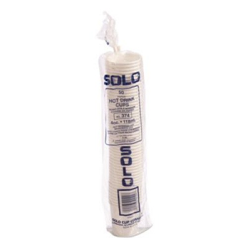 SOLO Paper Hot Cups, 4 oz, White, 50/Pack (374W2050PK)