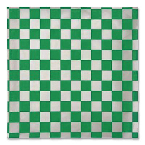 Bagcraft Grease-Resistant Paper Wraps and Liners, 12 x 12, Green Check, 1,000/Box, 5 Boxes/Carton (057950)