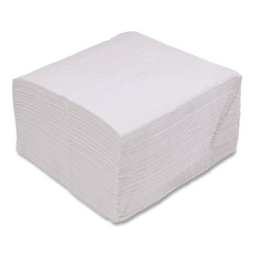 Boardwalk Linen-Feel Flat Napkins, 1-Ply, 16 x 16, White, 1,000/Carton (16X16LNAPW)