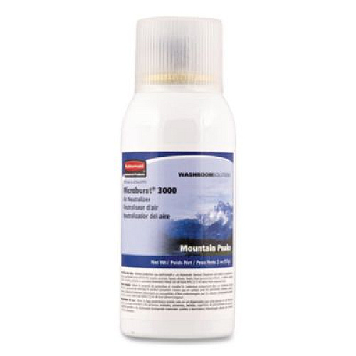 Rubbermaid Commercial Microburst 3000 Refill, Mountain Peaks, 2 oz Aerosol Spray, 12/Carton (4012571)