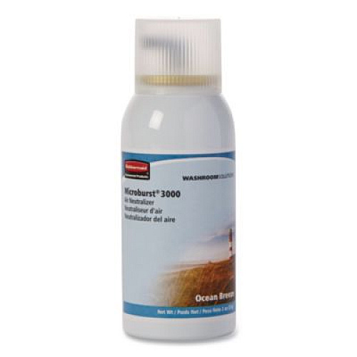 Rubbermaid Commercial Microburst 3000 Refill, Ocean Breeze, 2 oz Aerosol Spray, 12/Carton (4012581)