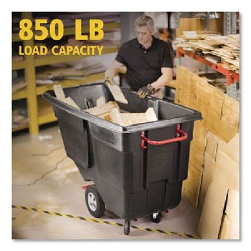 Rubbermaid Commercial 1 cu yd BRUTE Rotomolded Tilt Truck, 850 lb Capacity, Black (1314BLA)