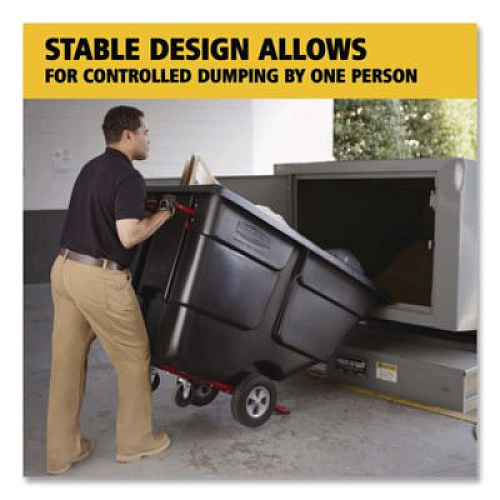 Rubbermaid Commercial 1 cu yd BRUTE Rotomolded Tilt Truck, 850 lb Capacity, Black (1314BLA)