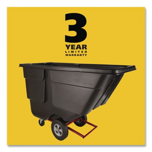 Rubbermaid Commercial 1 cu yd BRUTE Rotomolded Tilt Truck, 850 lb Capacity, Black (1314BLA)