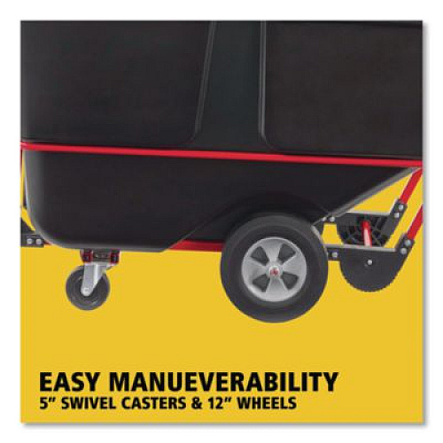 Rubbermaid Commercial 1 cu yd BRUTE Rotomolded Tilt Truck, 2,100 lb Capacity, Black (1316BLA)
