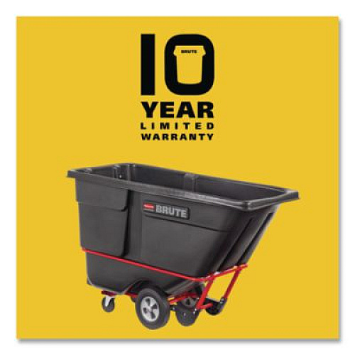 Rubbermaid Commercial 1 cu yd BRUTE Rotomolded Tilt Truck, 2,100 lb Capacity, Black (1316BLA)