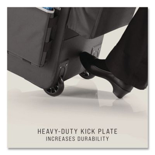 Rubbermaid Commercial Executive Quick Clean Janitorial Cart, Synthetic Fabric, 16 Compartments, 14.25" x 16.5" x 25", Dark Gray (1902465)