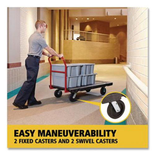 Rubbermaid Commercial Heavy-Duty Platform Truck Cart, 2,000 lb Capacity, 24 x 48 Platform, Black (443600BK)