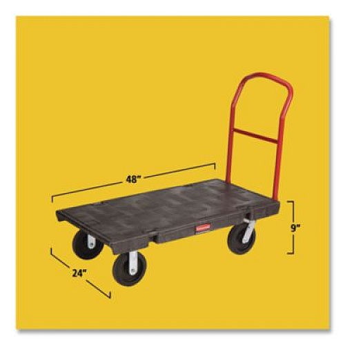 Rubbermaid Commercial Heavy-Duty Platform Truck Cart, 2,000 lb Capacity, 24 x 48 Platform, Black (443600BK)