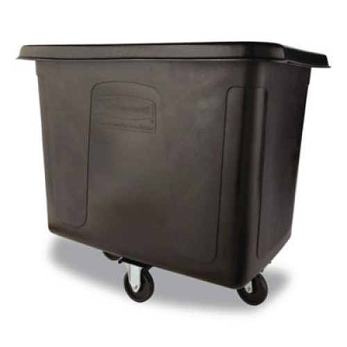 Rubbermaid Commercial Cube Truck, 119.7 gal, 500 lb Capacity, Plastic/Metal, Black (FG461600BLA)