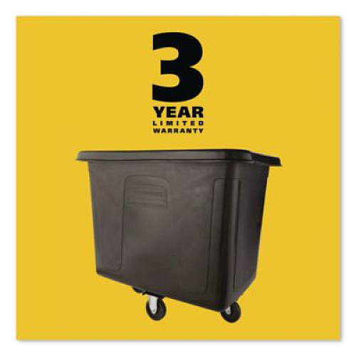 Rubbermaid Commercial Cube Truck, 119.7 gal, 500 lb Capacity, Plastic/Metal, Black (FG461600BLA)