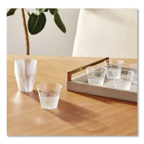 Savvi Serve Plastic Tumblers, Squat, 5 oz, Clear, 20 Bag, 25 Bags/Carton (405)