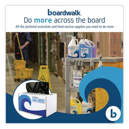 Boardwalk Reprocessed Resin Can Liners, 60 gal, 1.2 mil, 38 x 58, Black, 50 Bags/Carton (519E)
