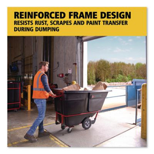 Rubbermaid Commercial 0.5 cu yd BRUTE Rotomolded Tilt Truck, 850 lb Capacity, Black (1305BLA)