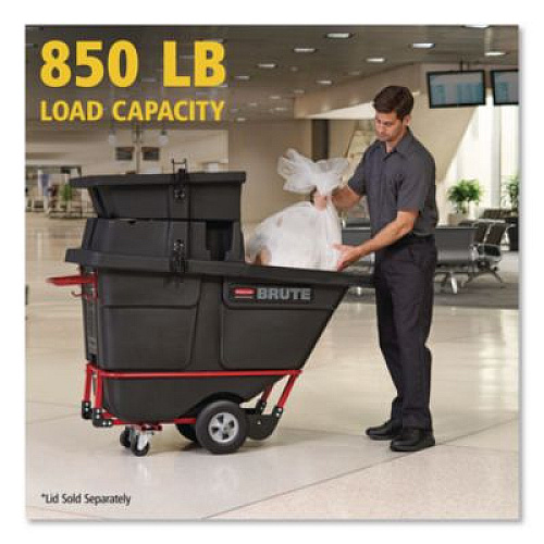 Rubbermaid Commercial 0.5 cu yd BRUTE Rotomolded Tilt Truck, 850 lb Capacity, Black (1305BLA)