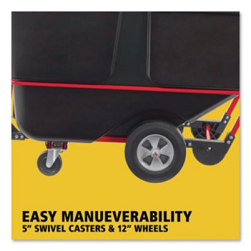 Rubbermaid Commercial 0.5 cu yd BRUTE Rotomolded Tilt Truck, 850 lb Capacity, Black (1305BLA)