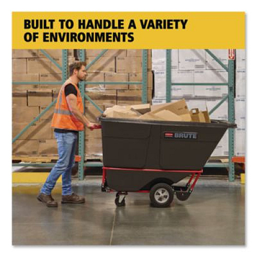 Rubbermaid Commercial 0.5 cu yd BRUTE Rotomolded Tilt Truck, 850 lb Capacity, Black (1305BLA)