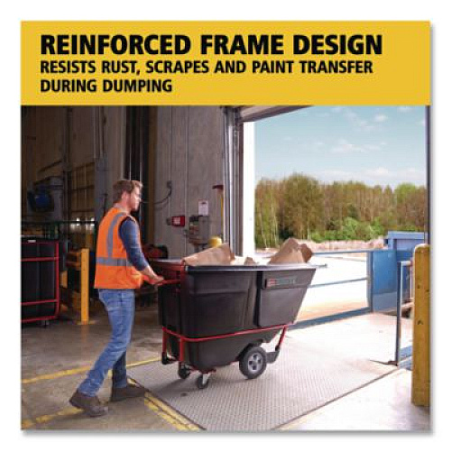 Rubbermaid Commercial 1 cu yd BRUTE Rotomolded Tilt Truck, 1,250 lb Capacity, Black (1315BLA)