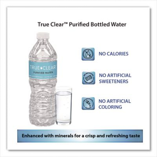 True Clear Purified Bottled Water, 16.9 oz Bottle, 24 Bottles/Carton (TRC05L24CT)