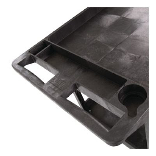 Luxor WORKLOAD Two-Shelf Heavy-Duty Industrial Utility Cart, Plastic, 500 lb Capacity, 45.5" x 25.5" x 33", Black (XLC11B)
