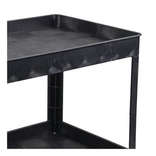 Luxor WORKLOAD Two-Shelf Heavy-Duty Industrial Utility Cart, Plastic, 500 lb Capacity, 45.5" x 25.5" x 33", Black (XLC11B)