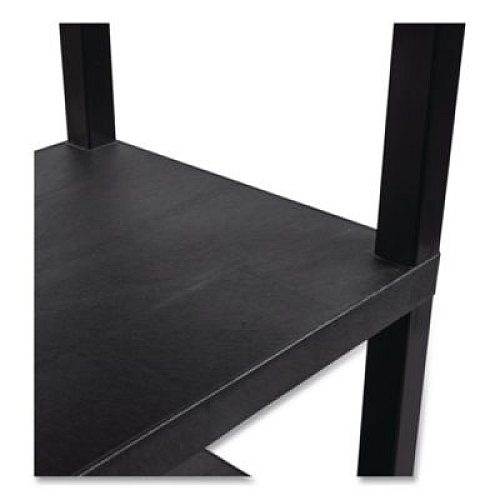 Luxor TUFFY Three-Shelf Multipurpose Utility Cart, Plastic, 300 lb Capacity, 26.5" x 18.5" x 34", Black (WT34S)