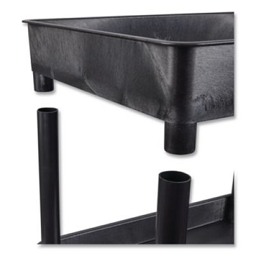 Luxor ENDURA Three-Shelf Utility Cart, Plastic, 300 lb Capacity, 26.5" x 18.5" x 39.25", Black (STC111B)
