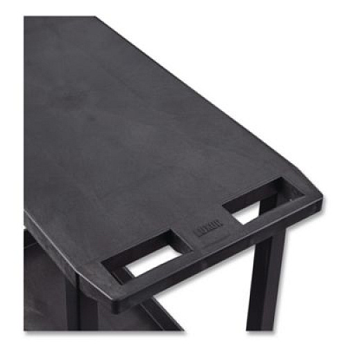 Luxor TUFFY XL Three-Shelf Multipurpose Utility Cart, Plastic, 300 lb Capacity, 35.25" x 18" x 34.5", Black (EC222B)