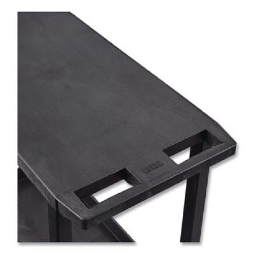 Luxor TUFFY XL Two-Shelf Multipurpose Utility Cart, Plastic, 400 lb Capacity, 35.25" x 18" x 33, Black (EC22B)