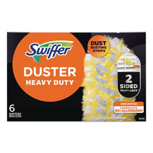 Swiffer Heavy Duty Dusters Refill, Dust Lock Fiber, Yellow, 6/Box (21620BX)