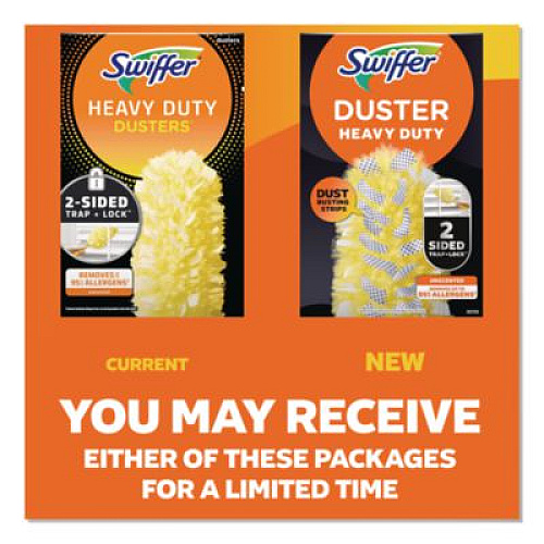 Swiffer Heavy Duty Dusters Refill, Dust Lock Fiber, Yellow, 6/Box (21620BX)