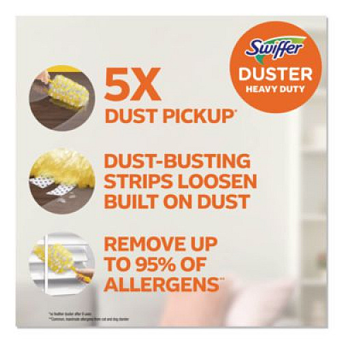 Swiffer Heavy Duty Dusters Refill, Dust Lock Fiber, Yellow, 6/Box (21620BX)