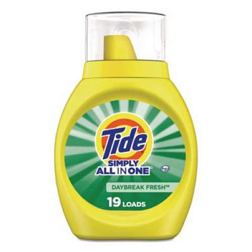 Tide Simply All-In-One Liquid Laundry Detergent, Daybreak Fresh, 25 oz Bottle, 6/Carton (90391)