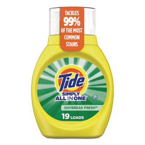 Tide Simply All-In-One Liquid Laundry Detergent, Daybreak Fresh, 25 oz Bottle, 6/Carton (90391)