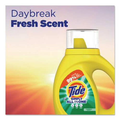 Tide Simply All-In-One Liquid Laundry Detergent, Daybreak Fresh, 25 oz Bottle, 6/Carton (90391)