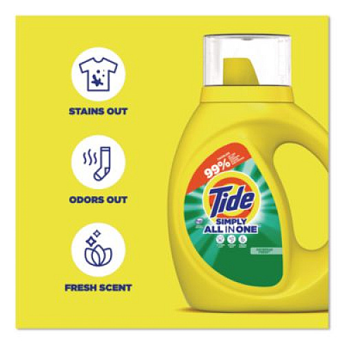 Tide Simply All-In-One Liquid Laundry Detergent, Daybreak Fresh, 25 oz Bottle, 6/Carton (90391)