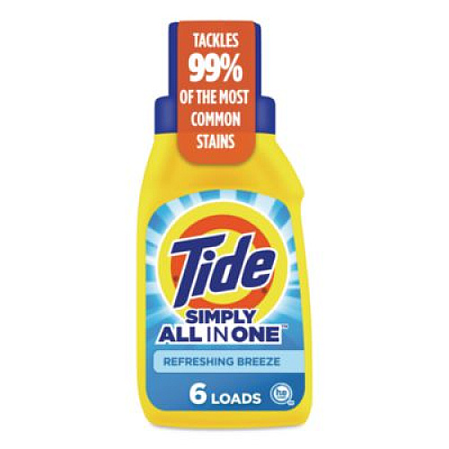 Tide Simply All-In-One Liquid Laundry Detergent, Refreshing Breeze, 10 oz Bottle, 12/Carton (00763)