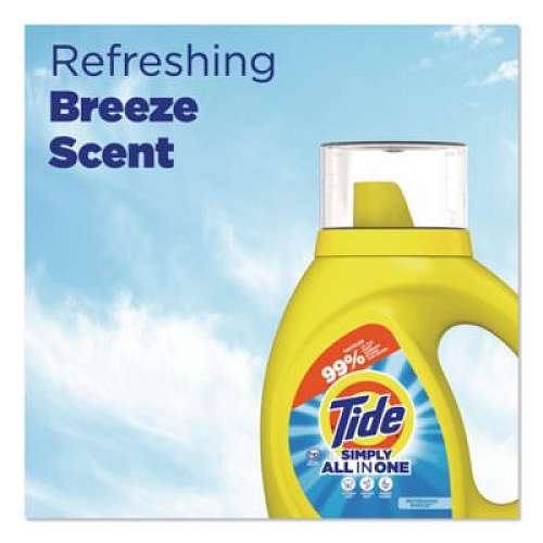 Tide Simply All-In-One Liquid Laundry Detergent, Refreshing Breeze, 10 oz Bottle, 12/Carton (00763)
