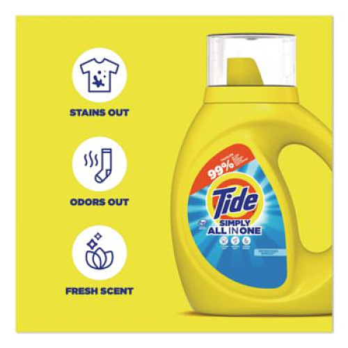 Tide Simply All-In-One Liquid Laundry Detergent, Refreshing Breeze, 10 oz Bottle, 12/Carton (00763)