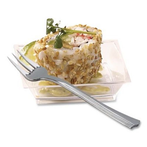 WNA Petite Tasting Fork, Polystyrene, Silver, 400/Carton (RFPFK4)