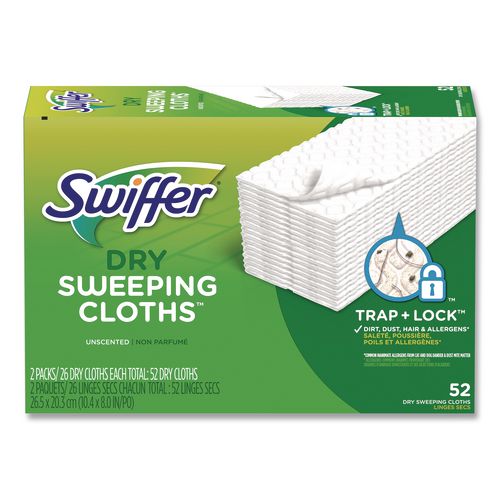 Dry Refill Cloths, 1-Ply, 10.4" x 8", White, 52/Pack (81216PK)