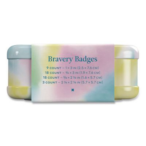 welly Bravery Badges, General Purpose, Fabric, Assorted Sizes/Colors, 48/Pack (44048)